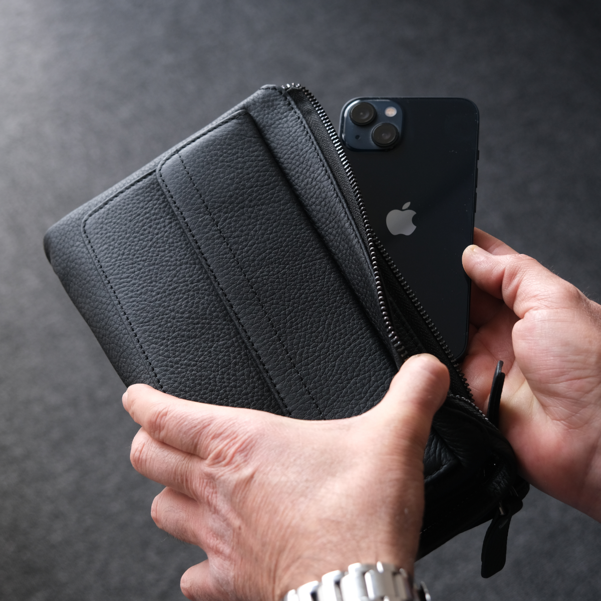 Hakiki Deri El Çantası Siyah