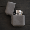 Deri El Yapımı Zippo Çakmak Kılıfı Gri