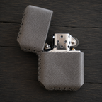 Deri El Yapımı Zippo Çakmak Kılıfı Gri