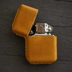 Deri El Yapımı Zippo Çakmak Kılıfı Tiana Sarı
