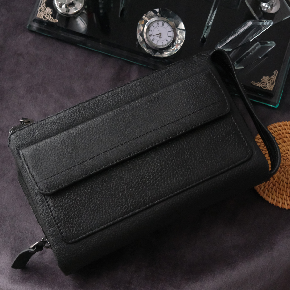 Hakiki Deri El Çantası Siyah