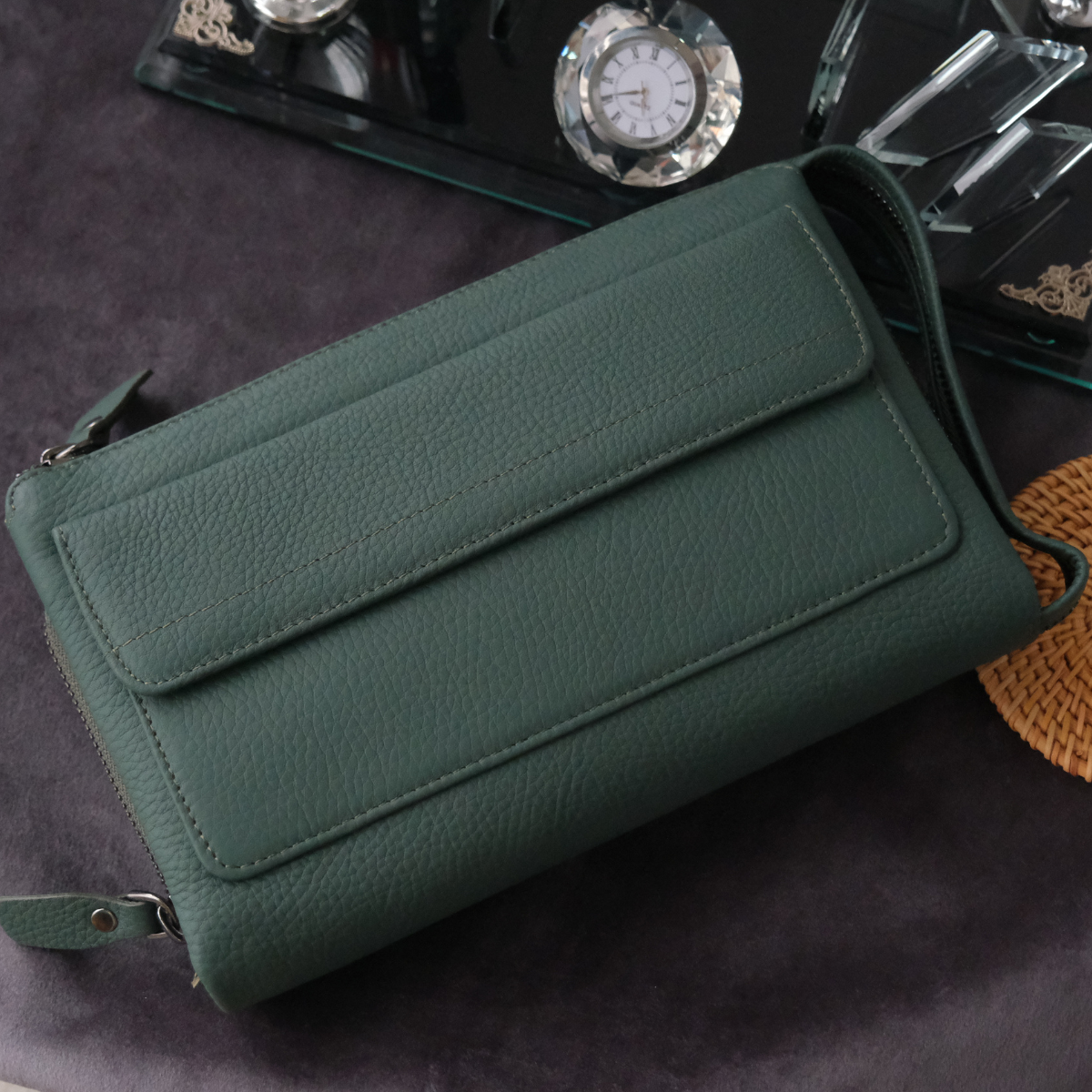 Hakiki Deri El Çantası Yeşil