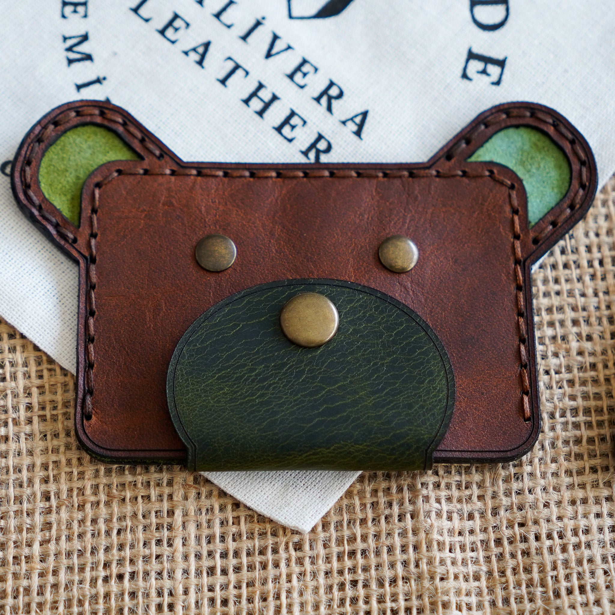 Ayı Model Çocuk Deri Cüzdan.