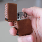 Deri El Yapımı Zippo Çakmak Kılıfı Taba