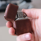 Deri El Yapımı Zippo Çakmak Kılıfı Kahve