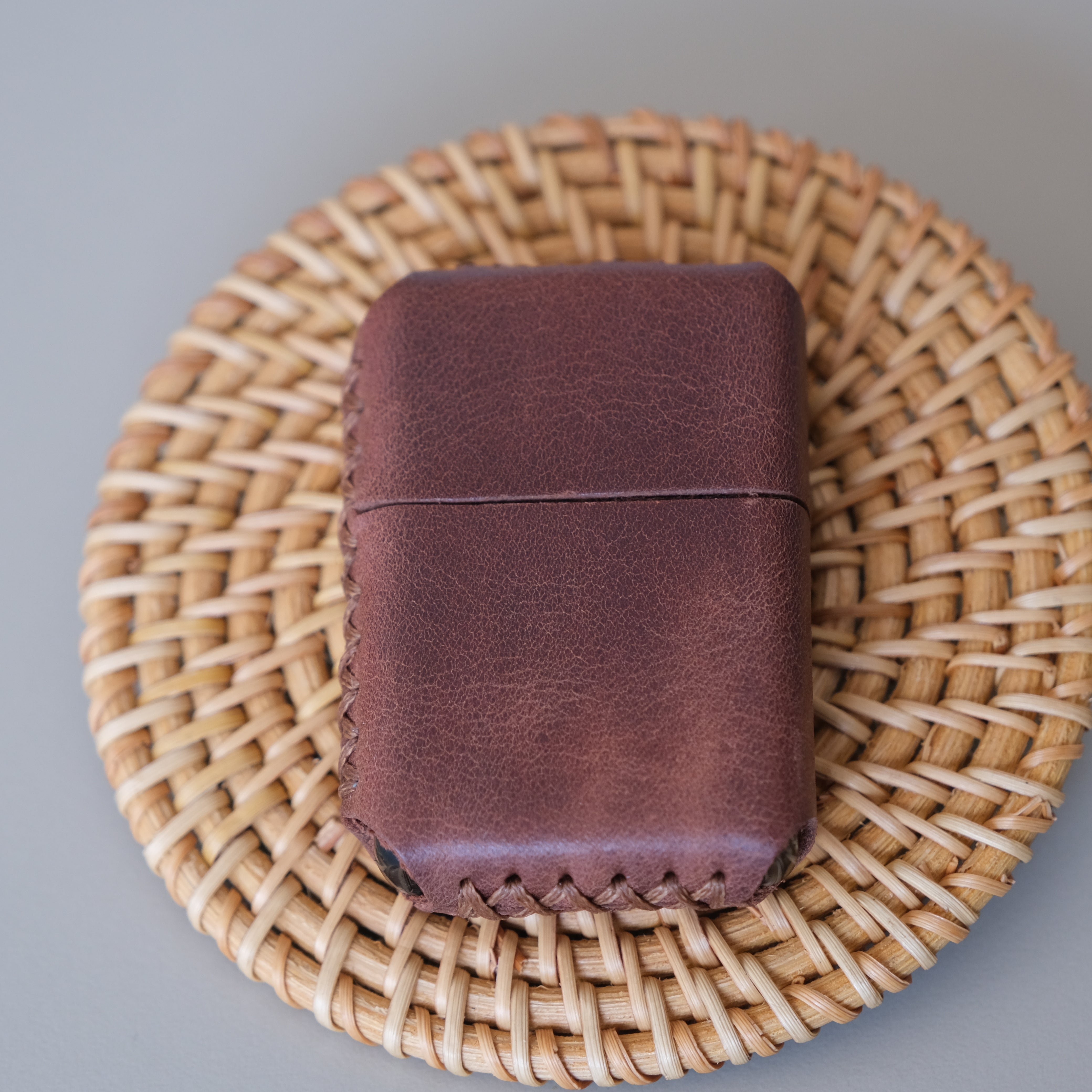 Deri El Yapımı Zippo Çakmak Kılıfı Tiana Kahve