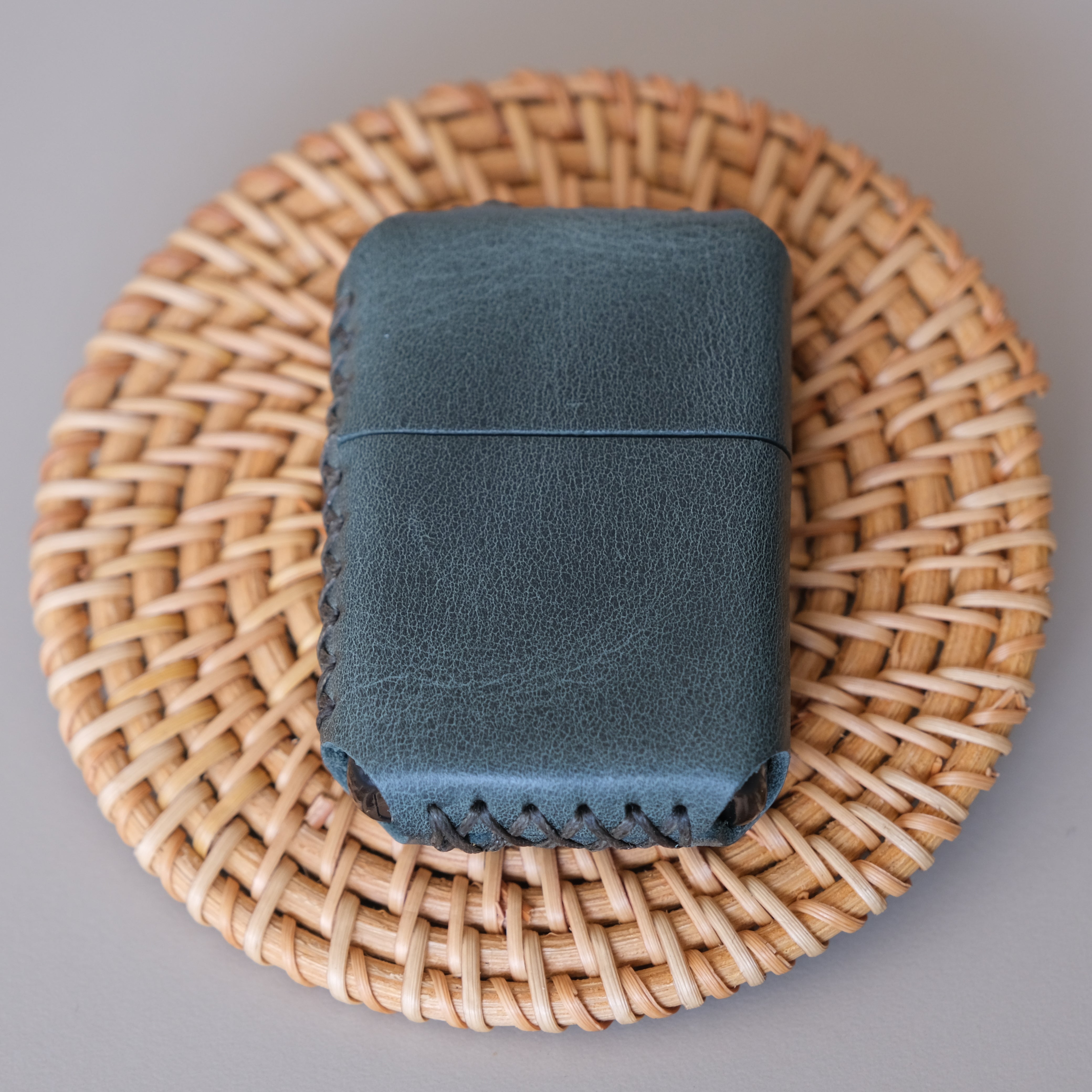 Deri El Yapımı Zippo Çakmak Kılıfı Tiana Yeşil