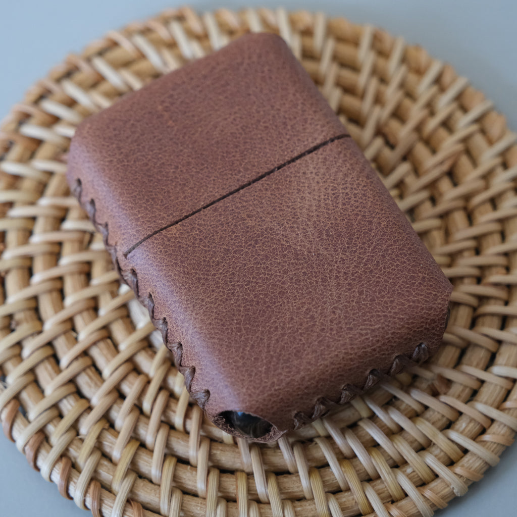 Deri El Yapımı Zippo Çakmak Kılıfı Taba