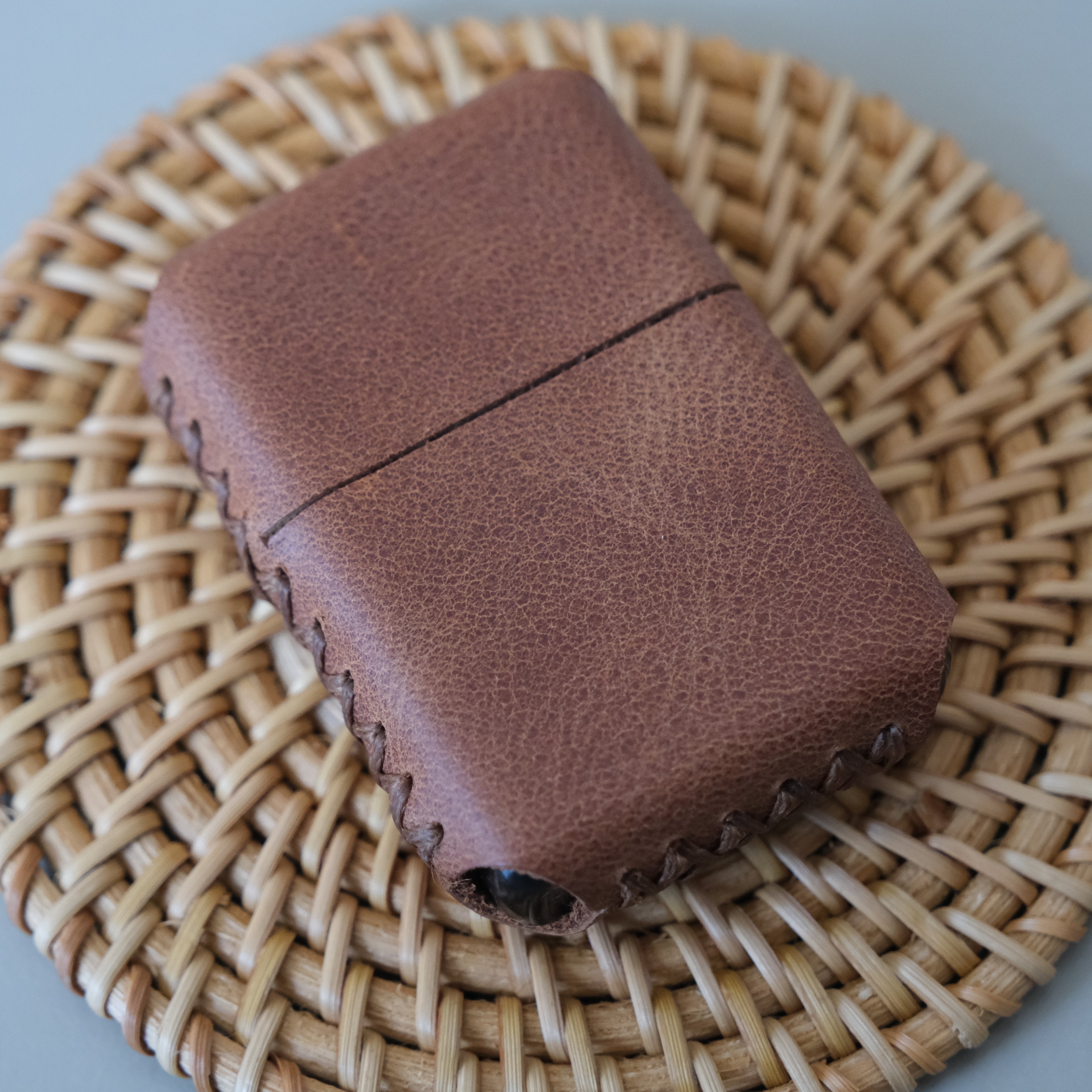 Deri El Yapımı Zippo Çakmak Kılıfı Taba