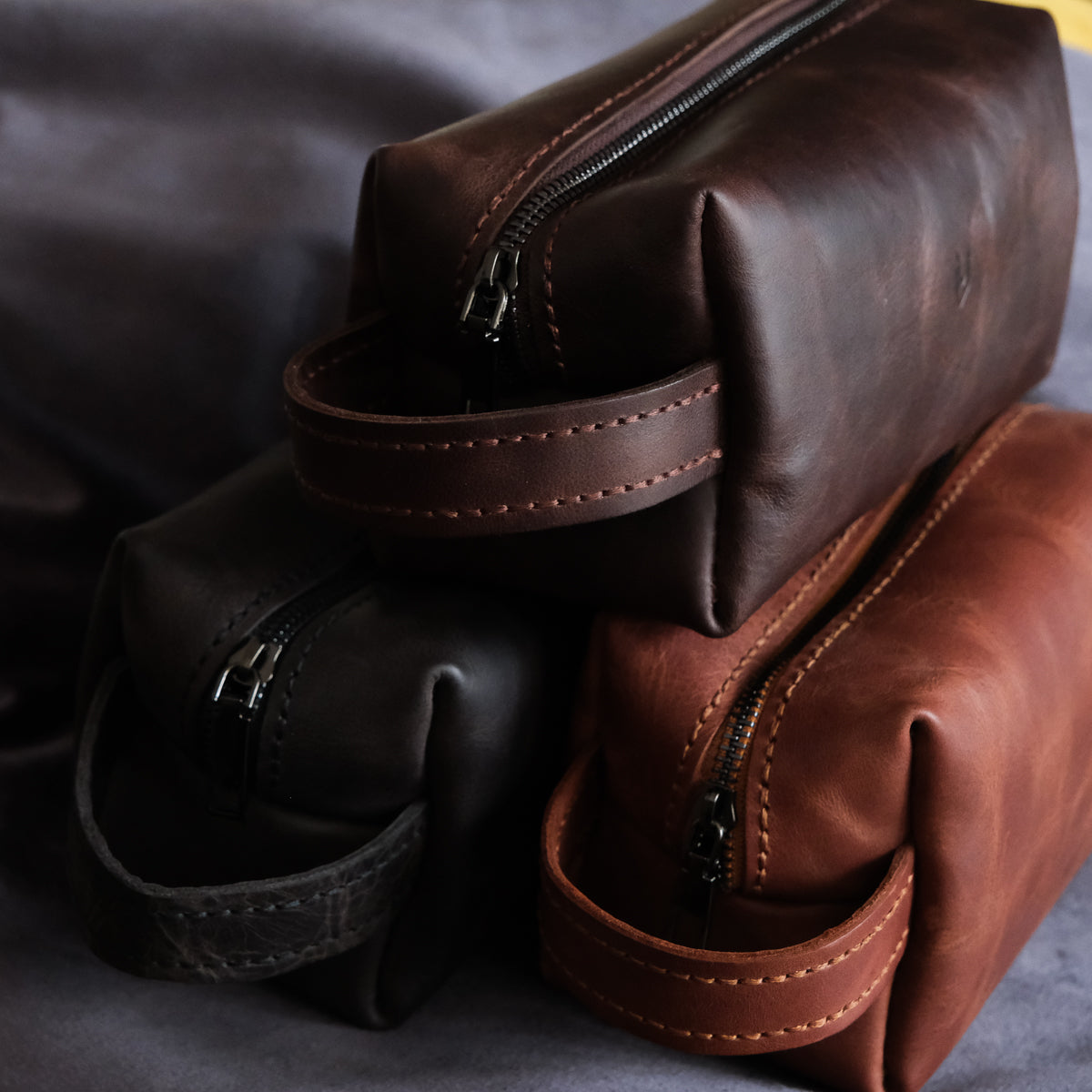 Hakiki Deri El & Makyaj Çantası