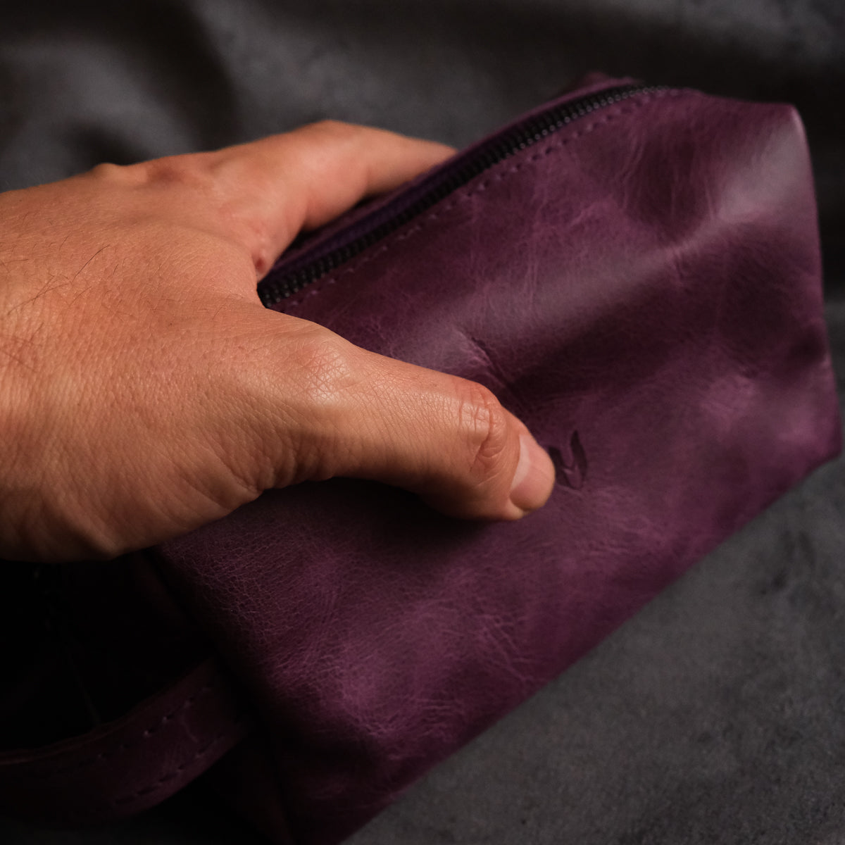 Hakiki Deri El & Makyaj Çantası