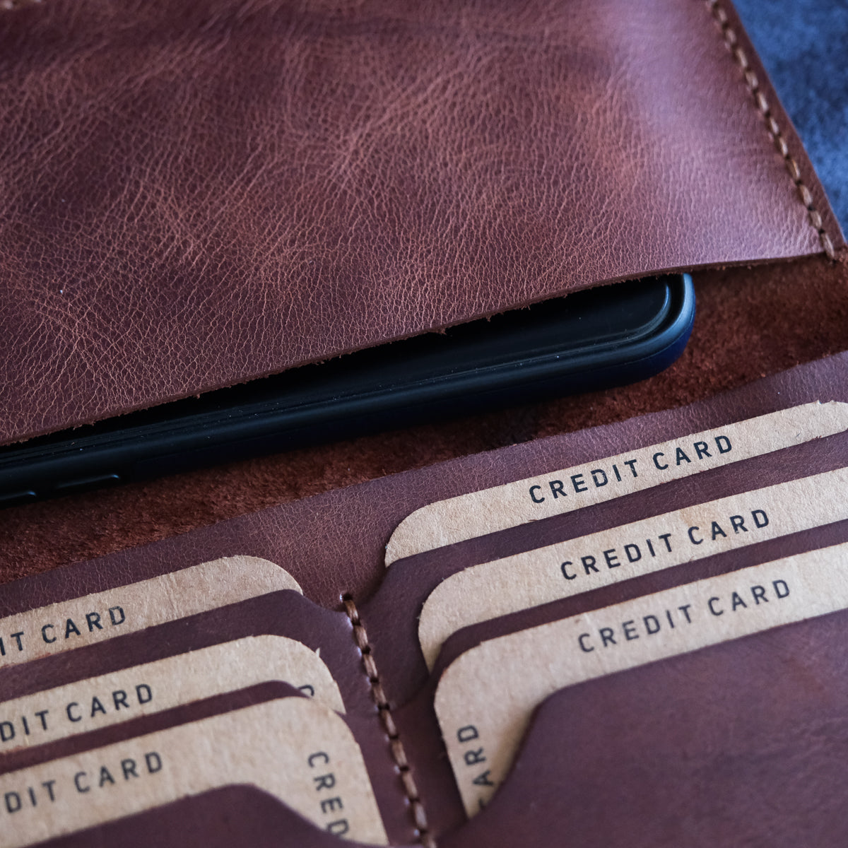 El Yapımı Deri Cüzdan & Telefon Bölmeli