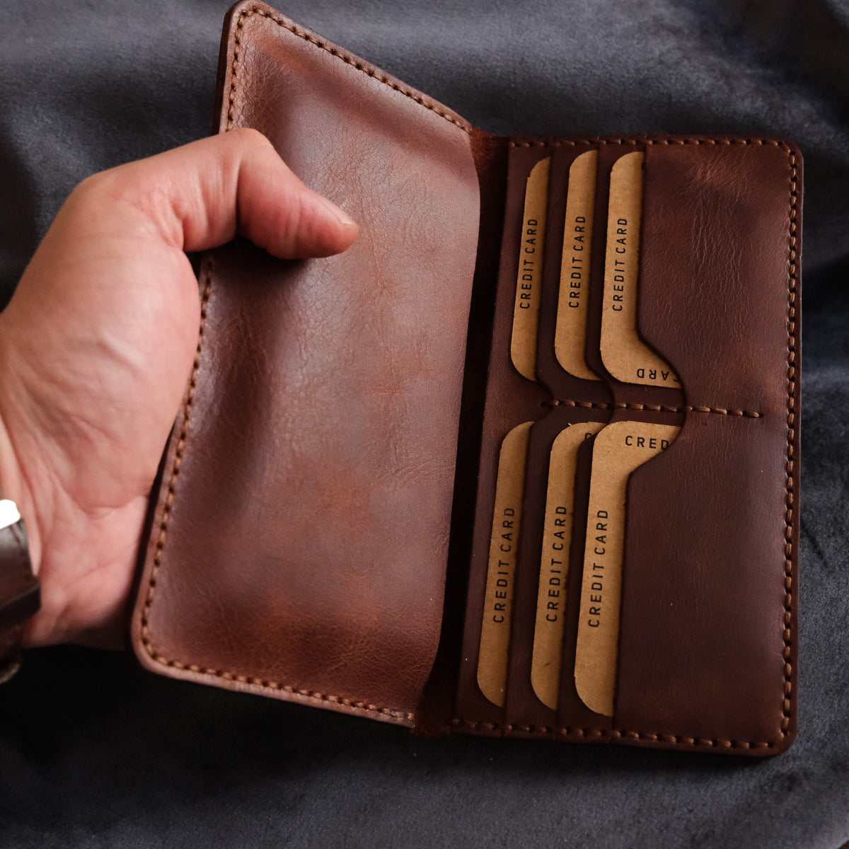 El Yapımı Deri Cüzdan & Telefon Bölmeli