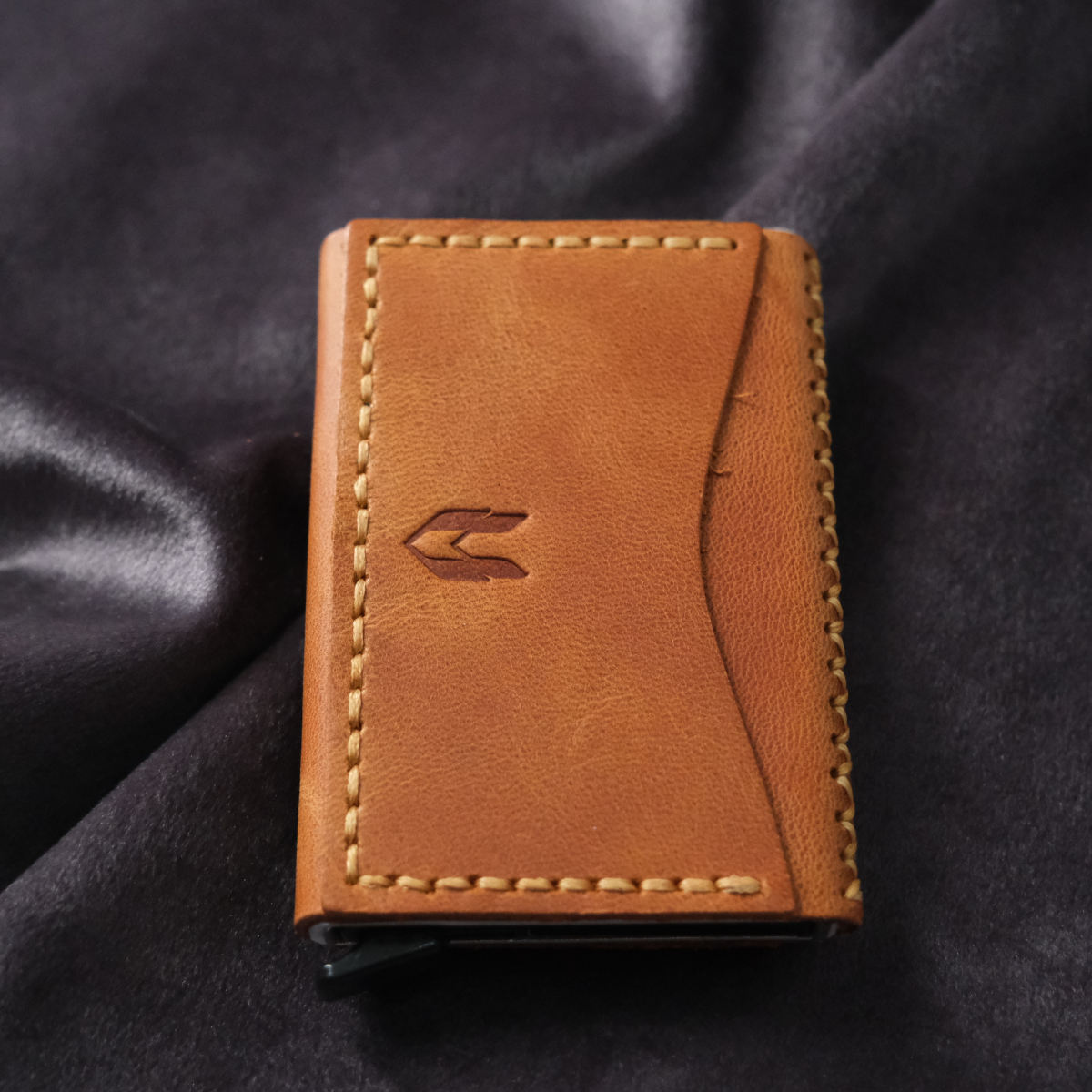 Hakiki Deri El Yapımı Mekanizmalı Kartlık