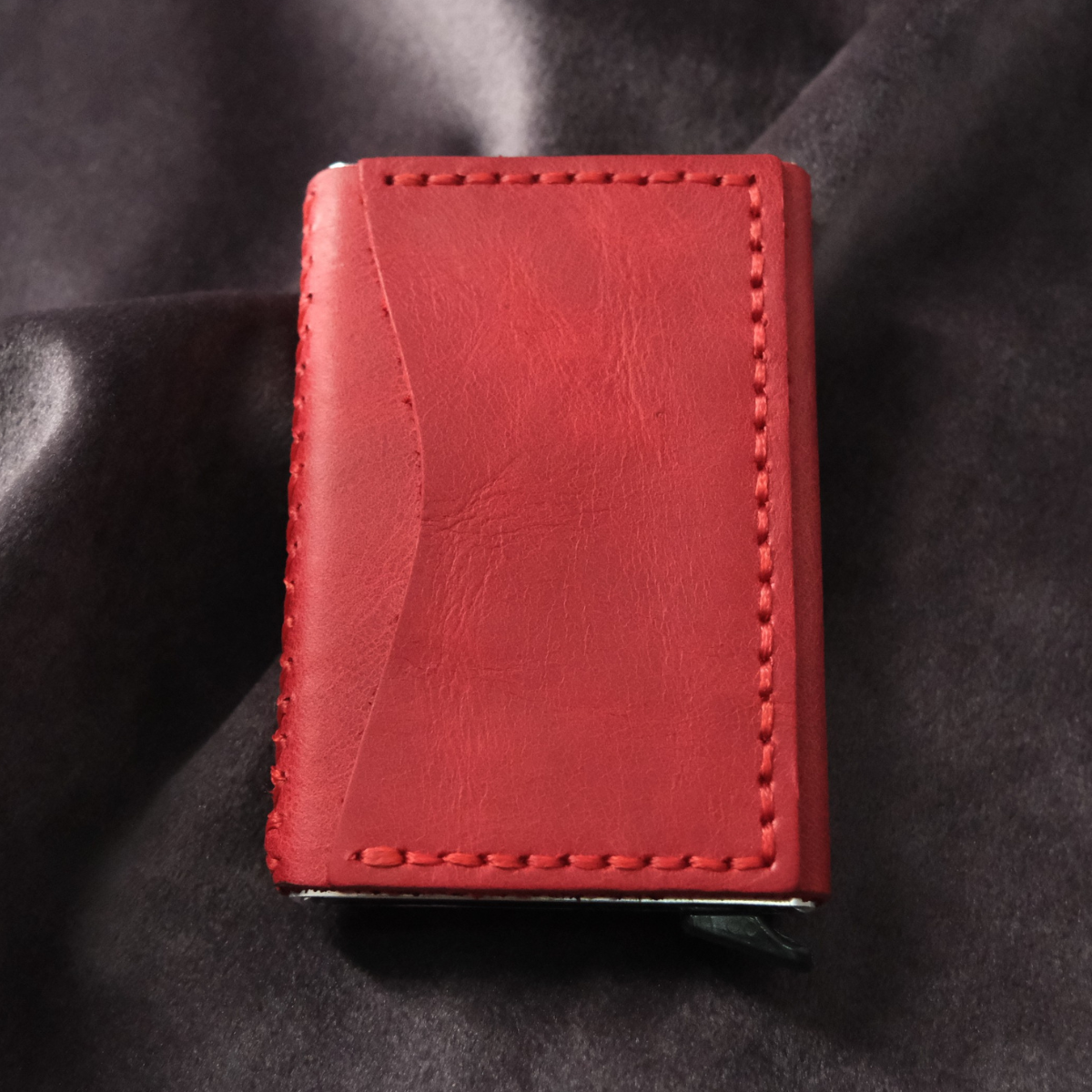 Hakiki Deri El Yapımı Mekanizmalı Kartlık