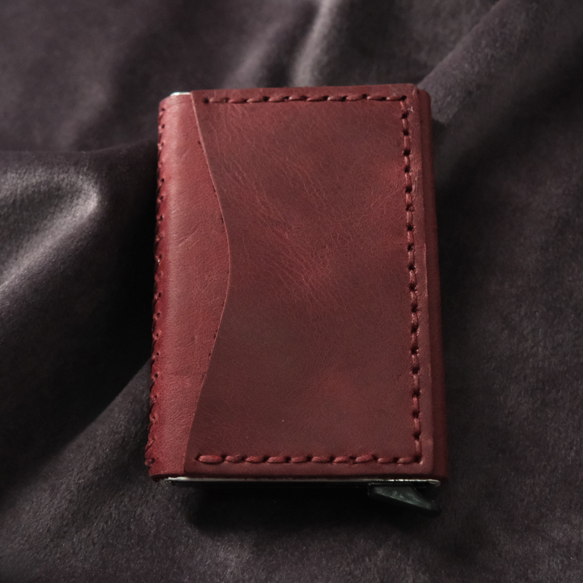 Hakiki Deri El Yapımı Mekanizmalı Kartlık