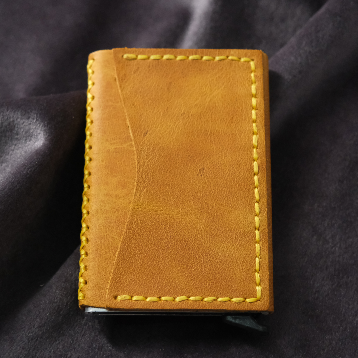 Hakiki Deri El Yapımı Mekanizmalı Kartlık