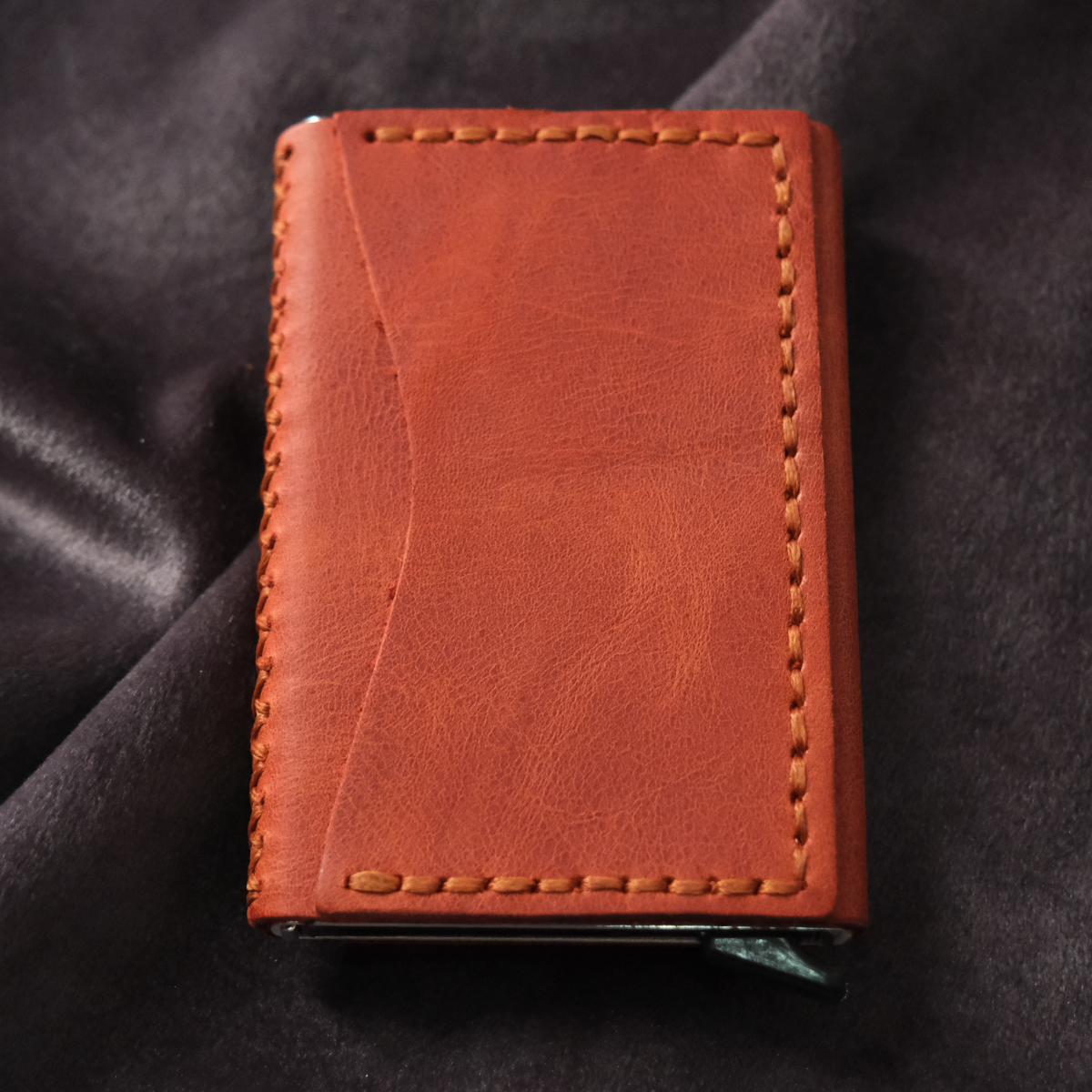 Hakiki Deri El Yapımı Mekanizmalı Kartlık