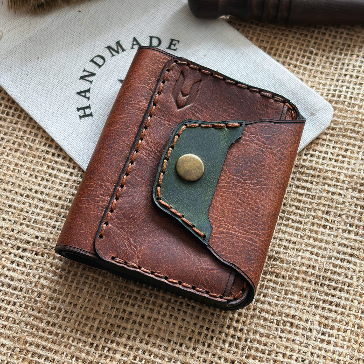 Herigate Deri El Yapımı Cüzdan Yeşil