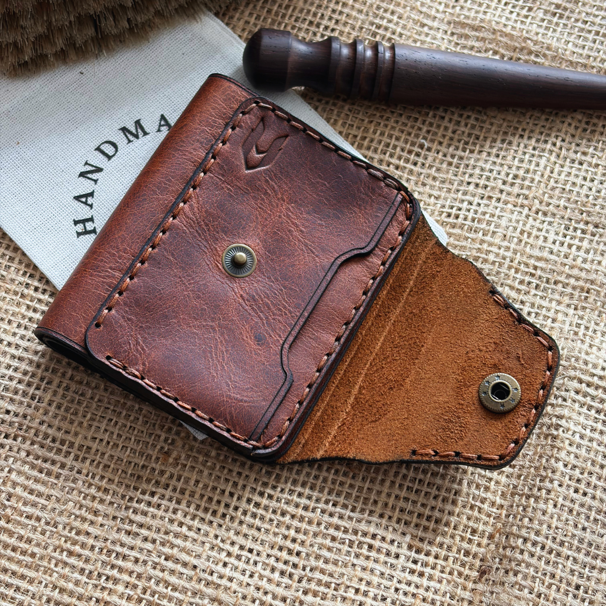 Herigate Deri El Yapımı Cüzdan Yeşil