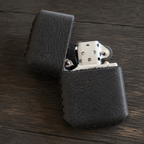 Deri El Yapımı Zippo Çakmak Kılıfı Siyah