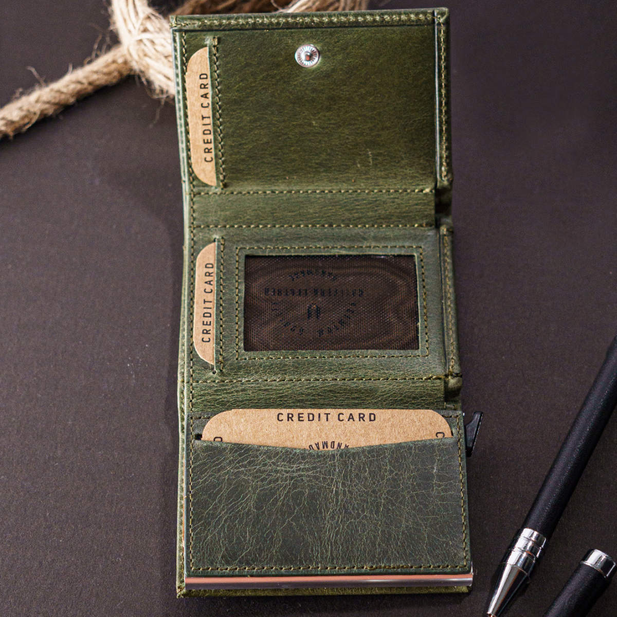 ZİNG Hakiki Deri Mekanizmalı Cüzdan Kartlık