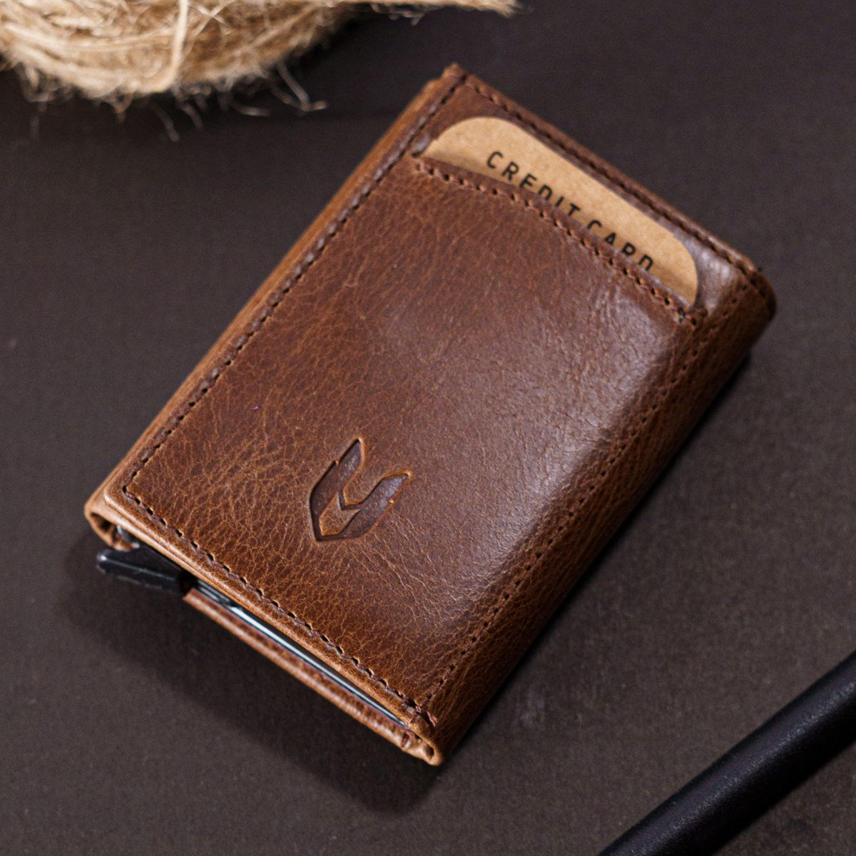 ZİNG Hakiki Deri Mekanizmalı Cüzdan Kartlık