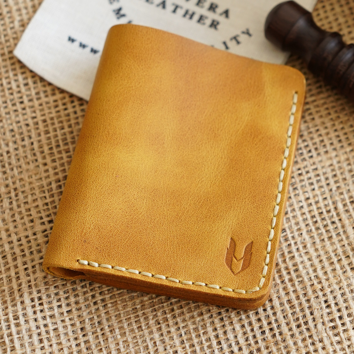 Ottoman El Yapımı Deri Cüzdan Dikey Kartlık