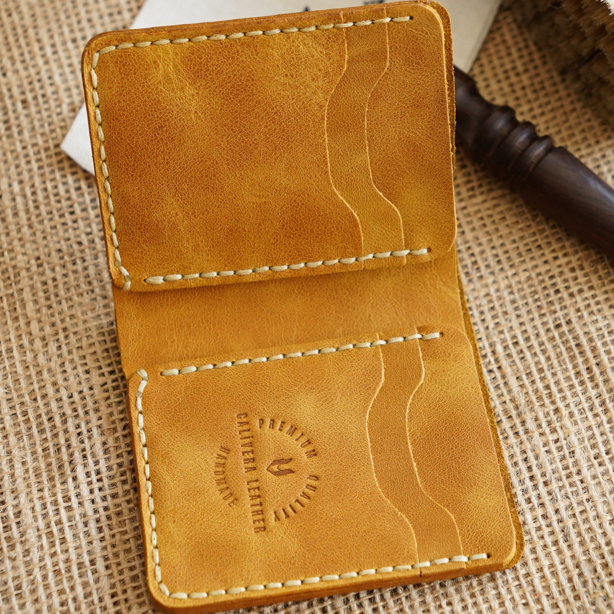 Ottoman El Yapımı Deri Cüzdan Dikey Kartlık