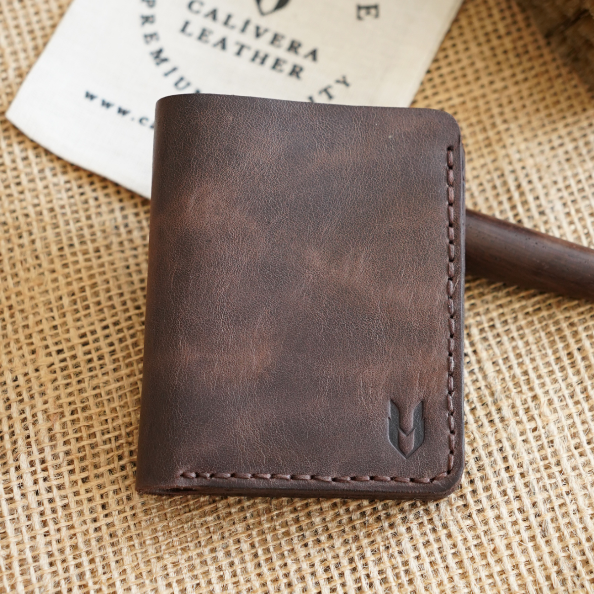 Ottoman El Yapımı Deri Cüzdan Dikey Kartlık