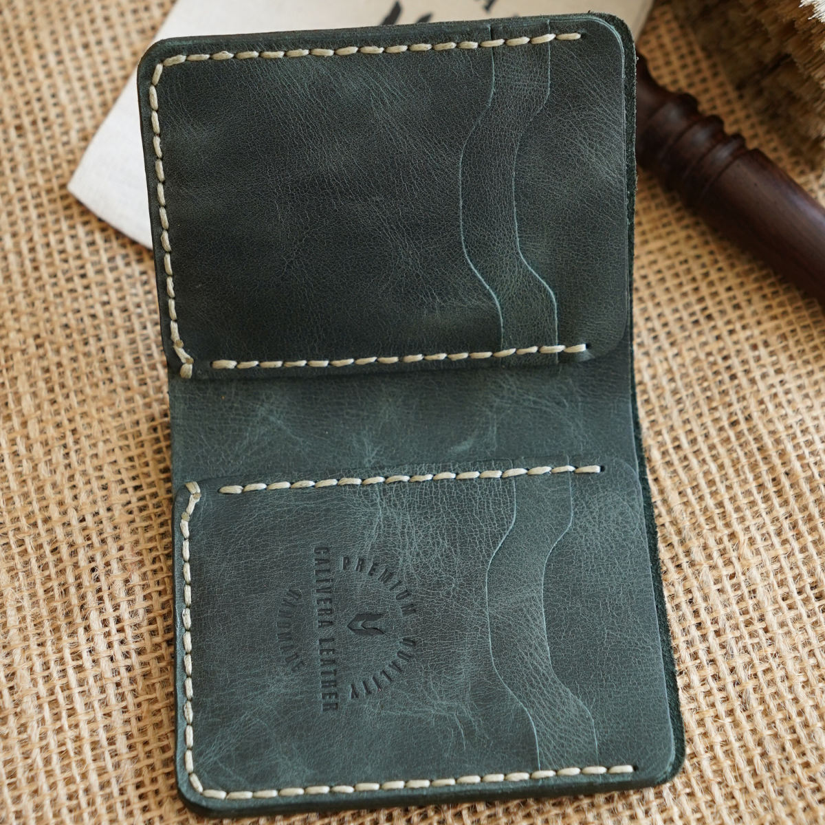 Ottoman El Yapımı Deri Cüzdan Dikey Kartlık