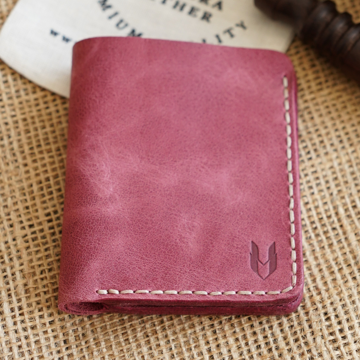 Ottoman El Yapımı Deri Cüzdan Dikey Kartlık