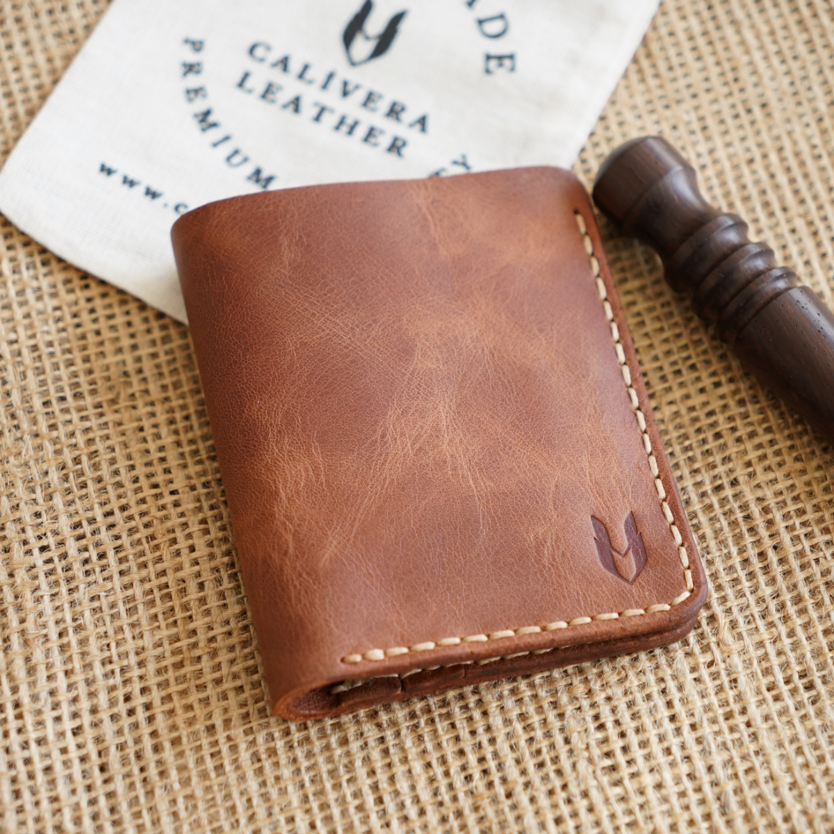 Ottoman El Yapımı Deri Cüzdan Yatay Kartlık