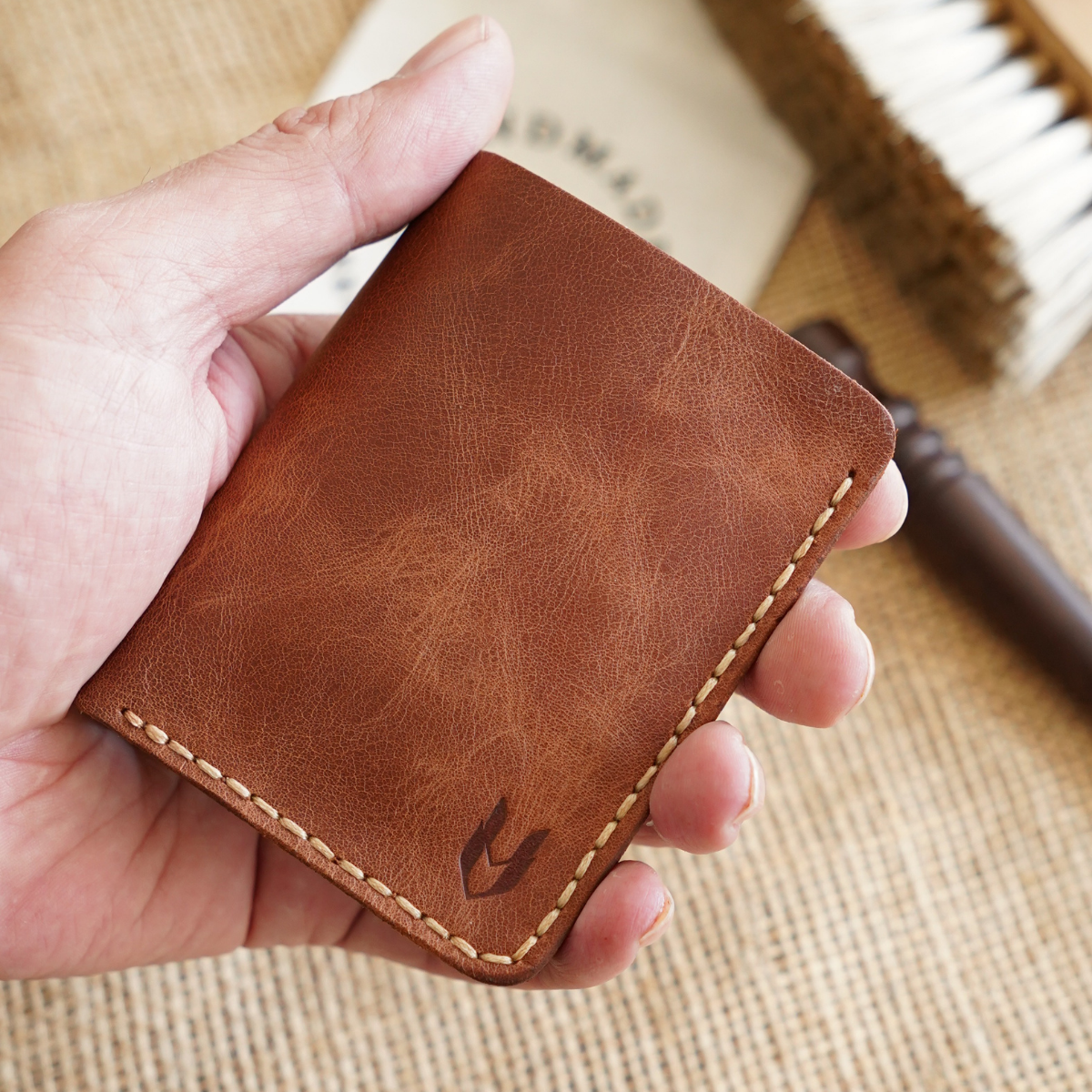 Ottoman El Yapımı Deri Cüzdan Yatay Kartlık