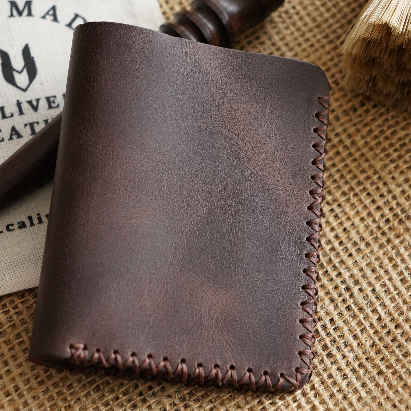 Ottoman El Yapımı Deri Cüzdan Beyzbol Dikiş