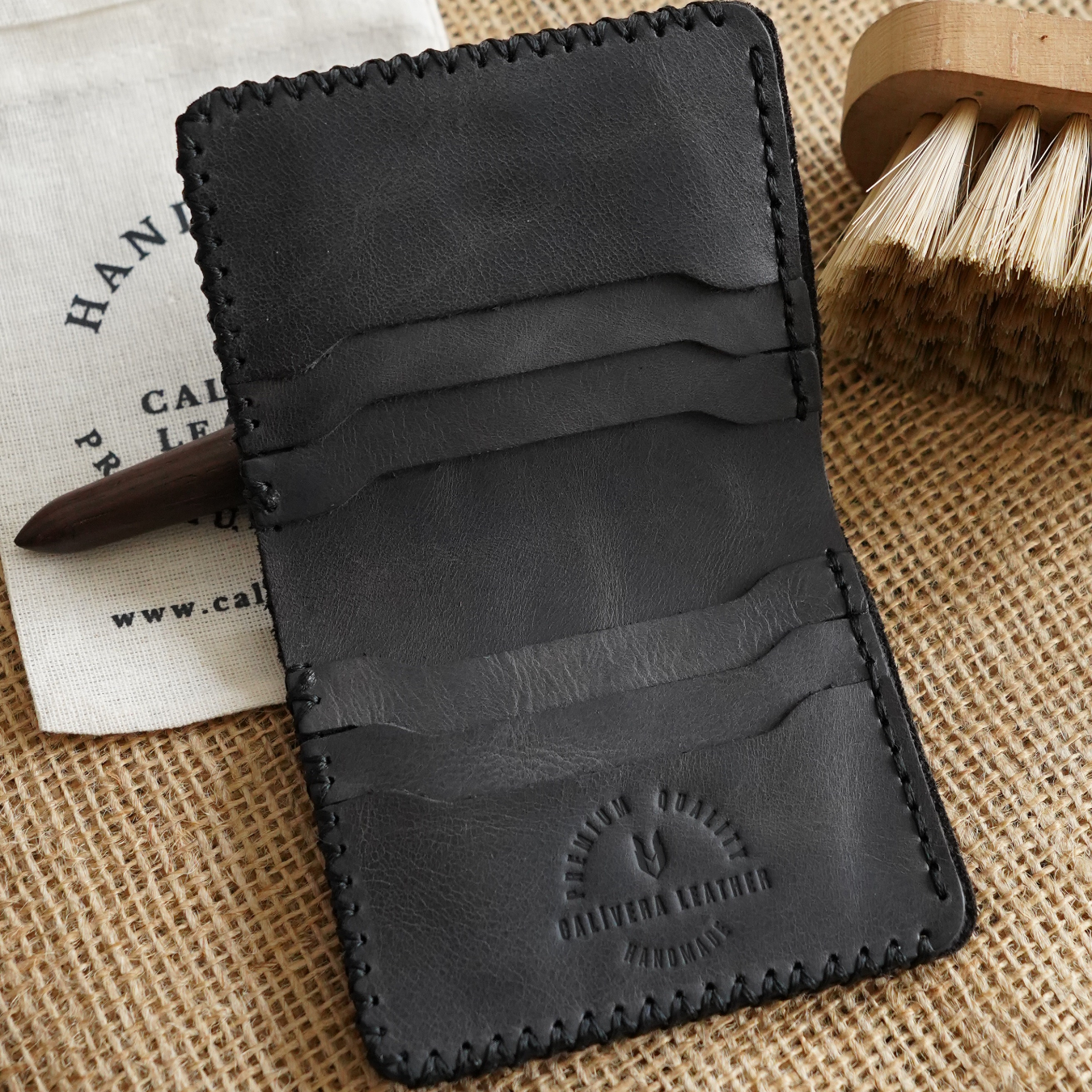 Ottoman El Yapımı Deri Cüzdan Beyzbol Dikiş