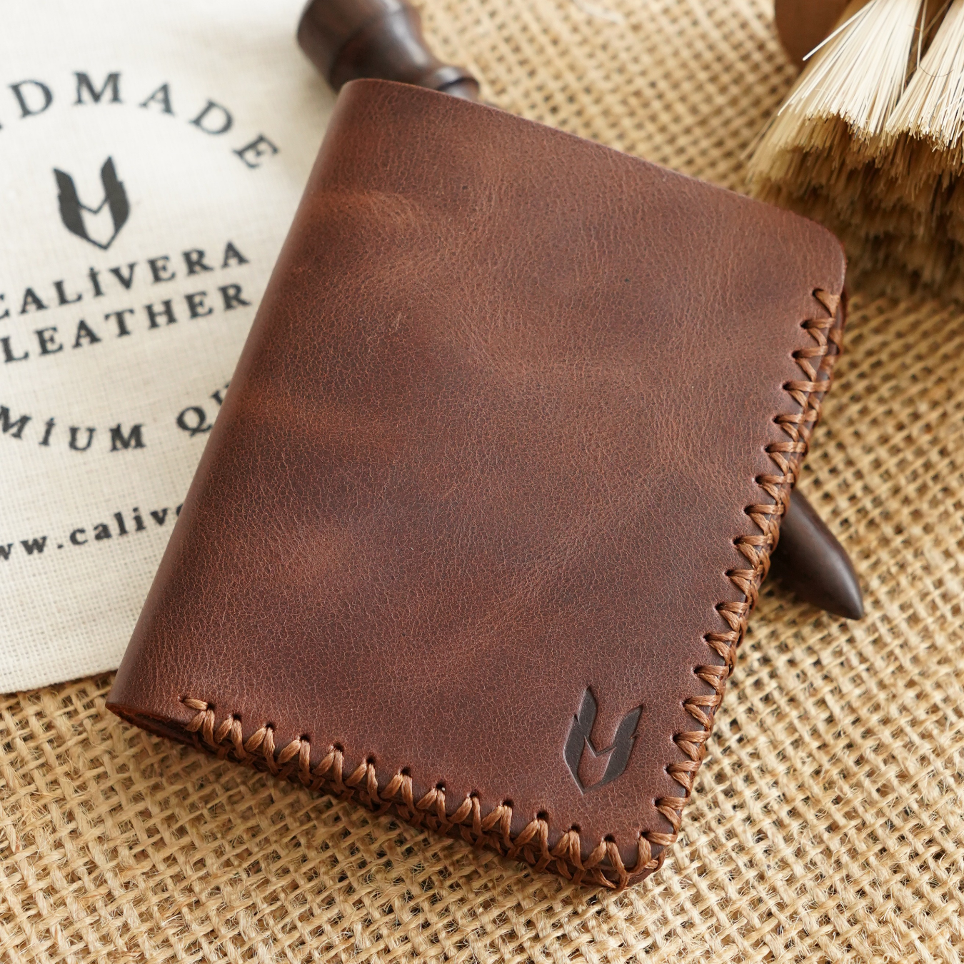 Ottoman El Yapımı Deri Cüzdan Beyzbol Dikiş