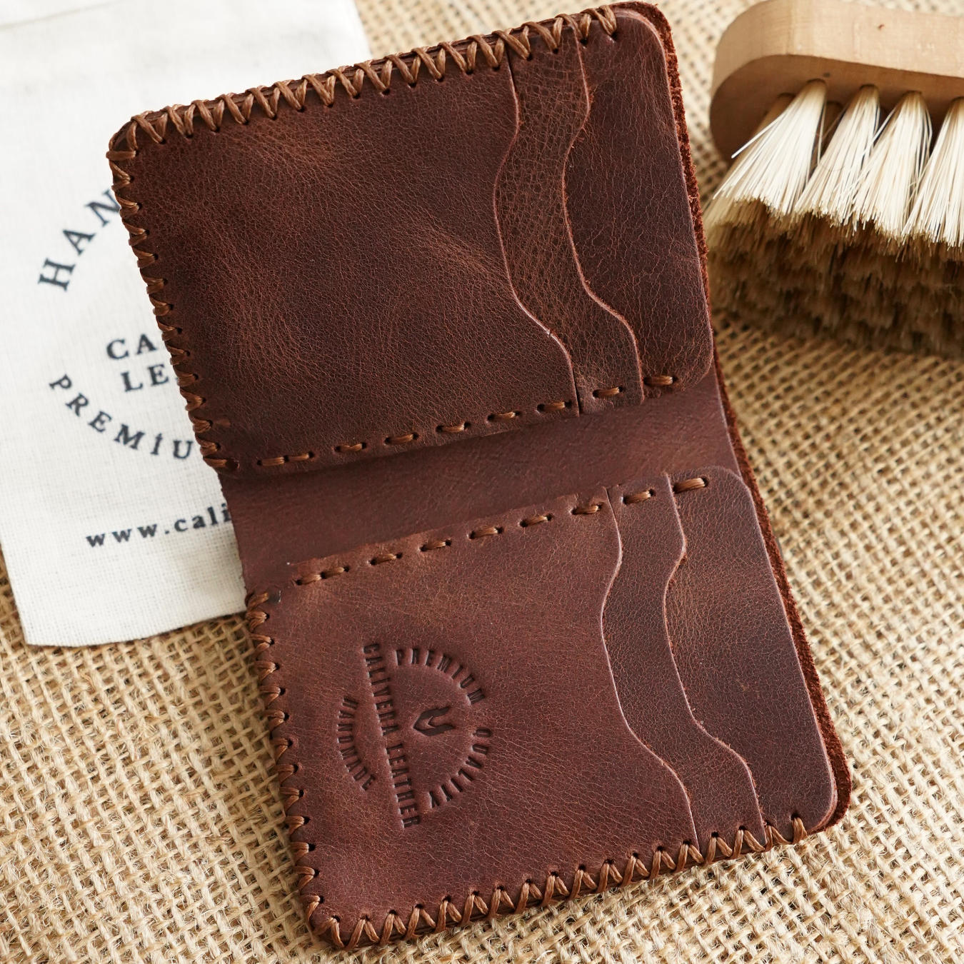 Ottoman El Yapımı Deri Cüzdan Beyzbol Dikiş