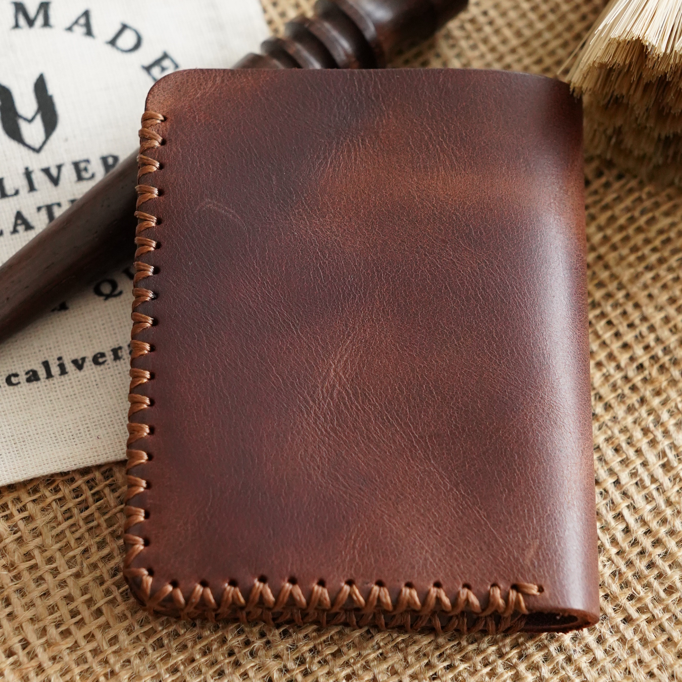 Ottoman El Yapımı Deri Cüzdan Beyzbol Dikiş