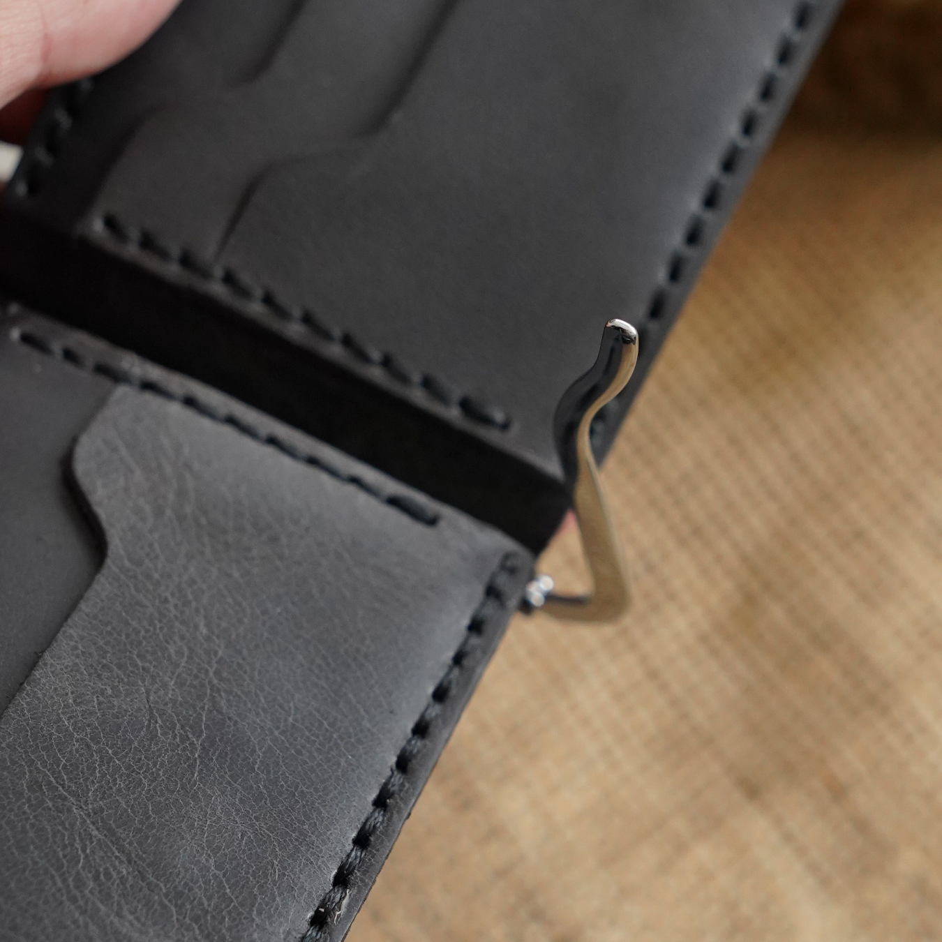 Klipsli El Yapımı Deri Cüzdan