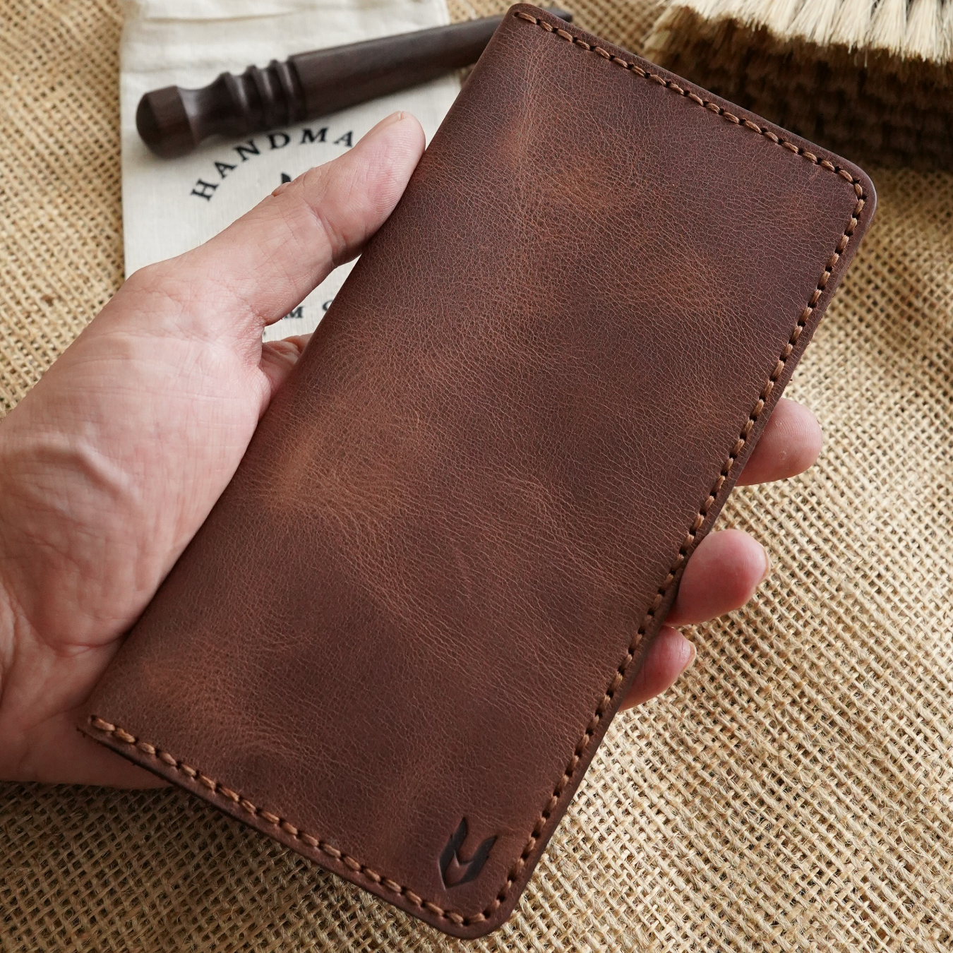 El Yapımı Deri Cüzdan & Telefon Bölmeli
